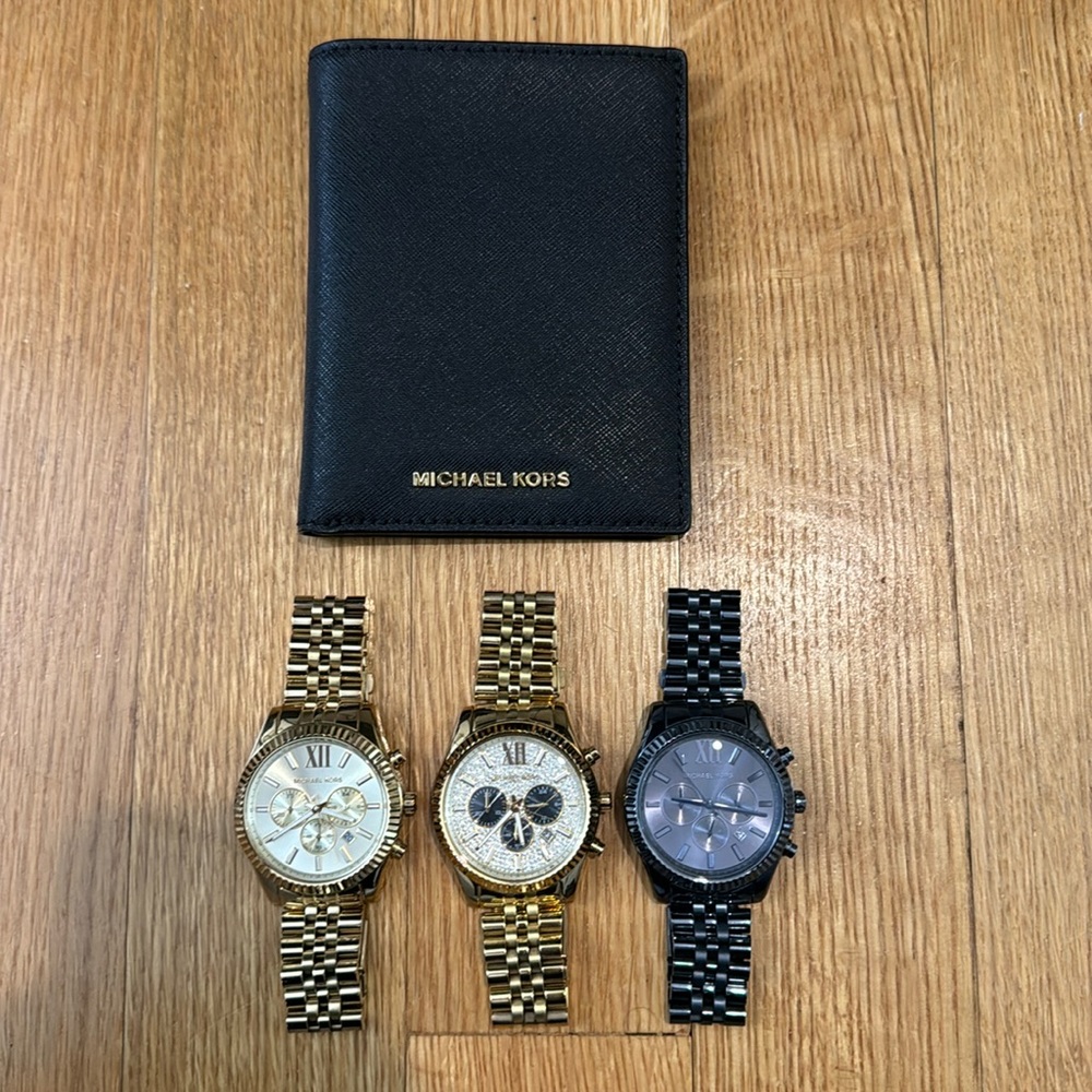 Michael Kors Lexington watches and passport cover